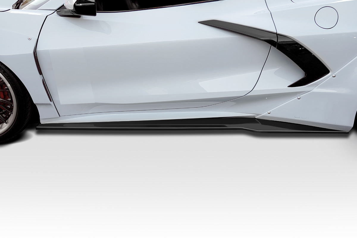 Rev Up Your 2020 - 2023 Chevrolet Corvette C8 with Duraflex Gran Veloce Wide Body Side Skirt Rocker Panel Splitters (2 Pieces)