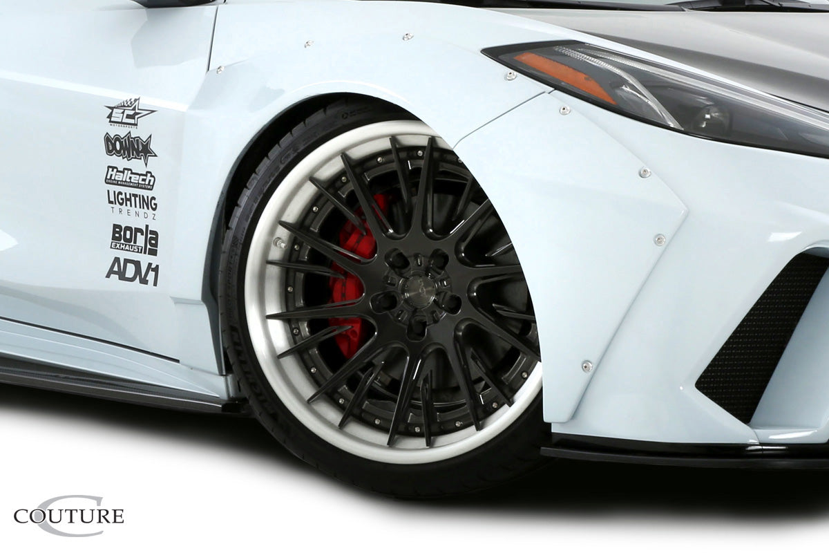 Revamp Your 2020 - 2023 Chevrolet Corvette C8 with Duraflex Gran Veloce Wide Body Front Fender Flares - 4 Piece Set!