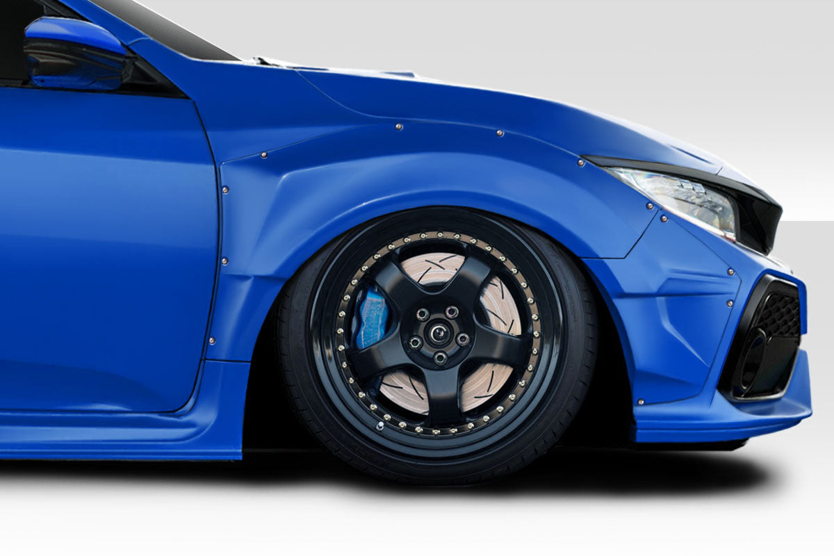 Unleash the Speedster: 2016 - 2021 Honda Civic HB Duraflex Widebody Front Fender Flares (4 Pieces)