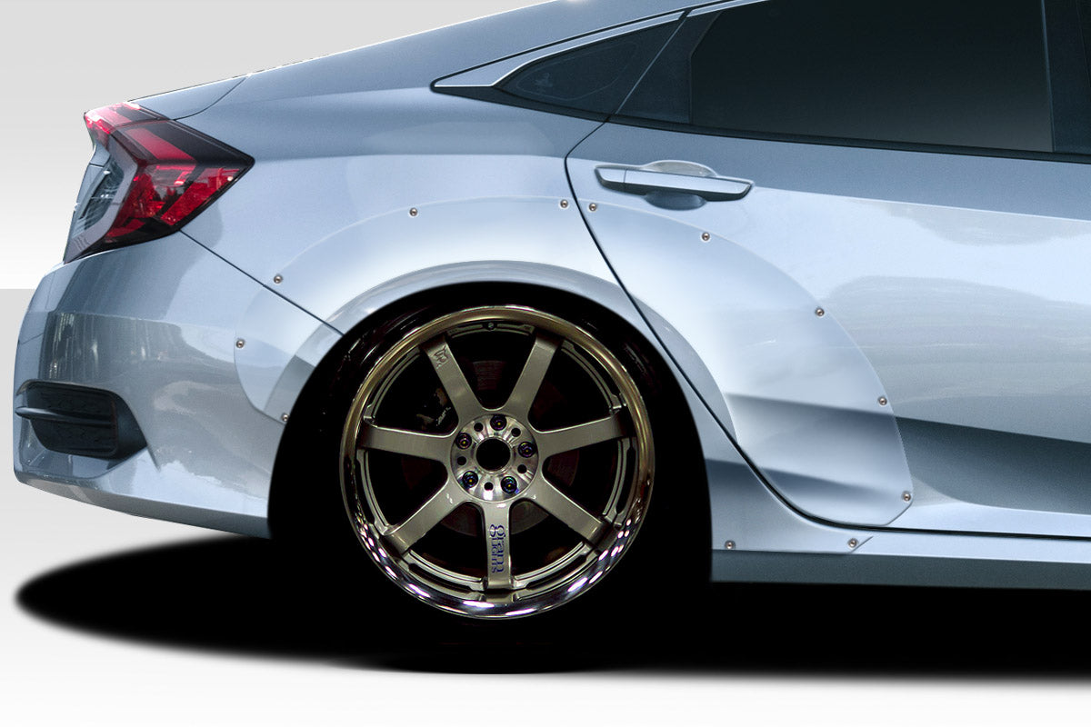 Transform Your 2016 - 2021 Honda Civic 4DR with Duraflex RBT 6 - Piece Widebody Look Rear Fenders