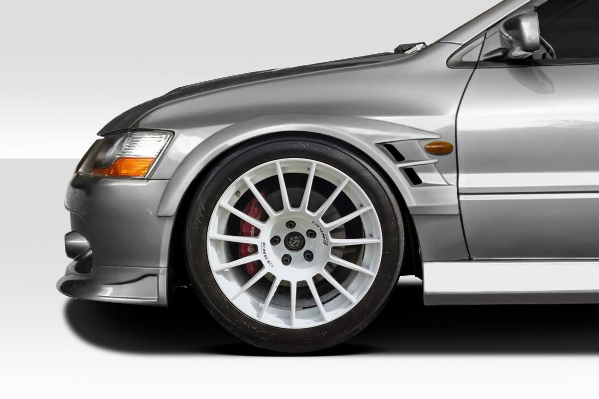 Unleash the Beast: 2003 - 2006 Mitsubishi Lancer Evolution 8 9 Duraflex Cyber Front Fender Flares (2 Pieces)